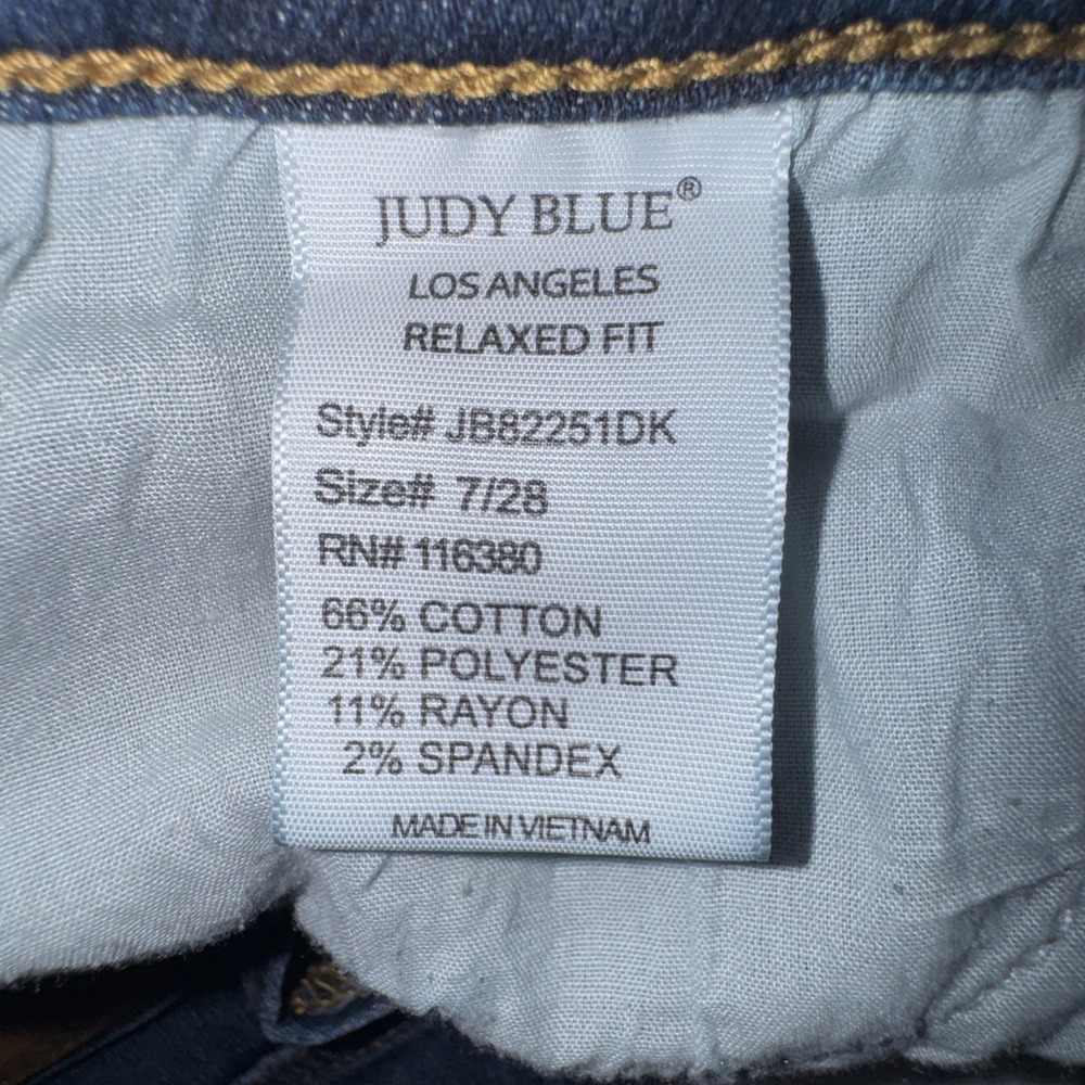 Judy Blue JB82251DK Womens Size 7/28 Relaxed Fit Dark Wash Stretch Denim Jeans - Picture 3 of 16